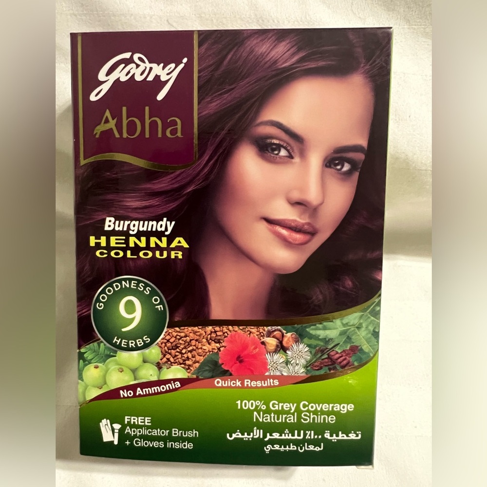 Burgundy Goorej HENNA Permanent Hair Dye Color~ 100% Grey Coverage~ NIB